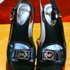 Michael kors wooden wedge heels